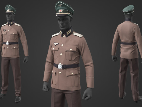 German Army Officer Major 3D Model