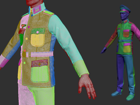 German Army Officer Major 3D Model