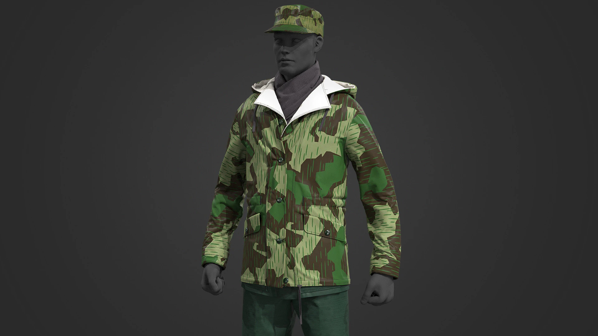 German Army Splinter Camouflage 3D Model .c4d .max .obj .3ds .fbx .stl .blend 
