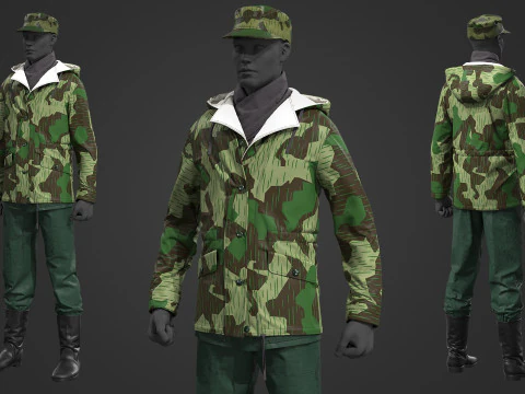 German Army Splinter Camouflage 3D Model