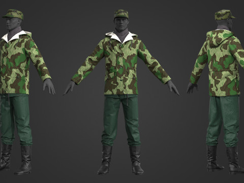 German Army Splinter Camouflage 3Dモデル