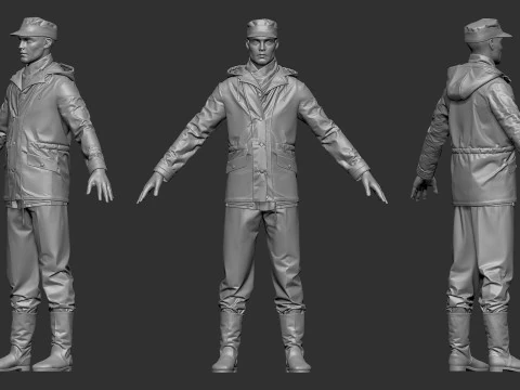 German Army Splinter Camouflage 3D Model