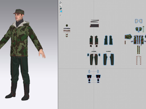 German Army Splinter Camouflage 3Dモデル