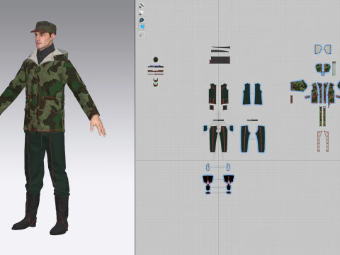 German Army Splinter Camouflage 3D Model