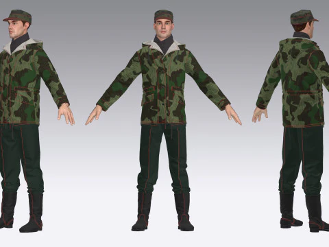 German Army Splinter Camouflage 3D Model