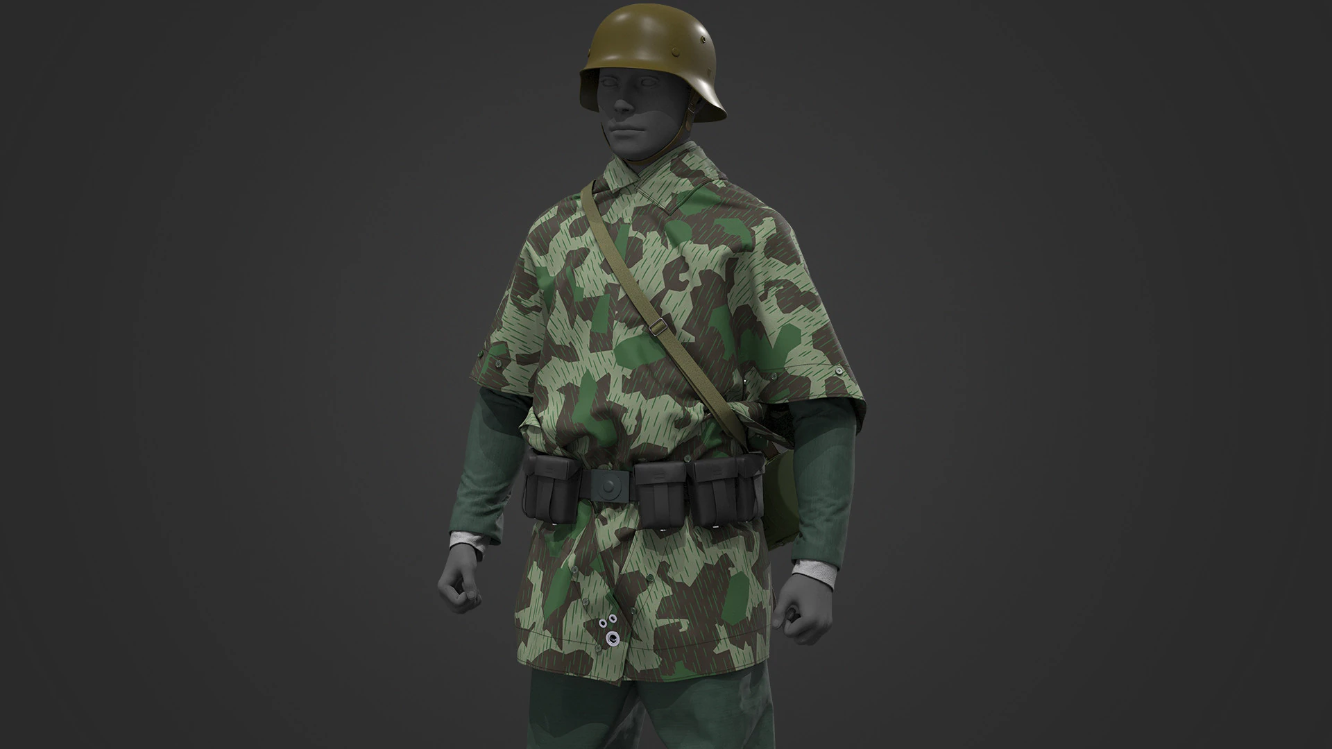 German Army Infantry Splinter 3D Model .c4d .max .obj .3ds .fbx .stl .blend 