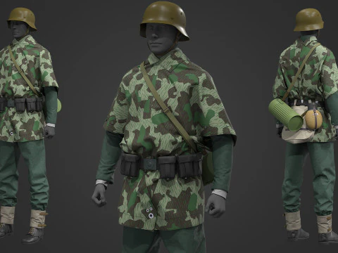German Army Infantry Splinter 3D Model