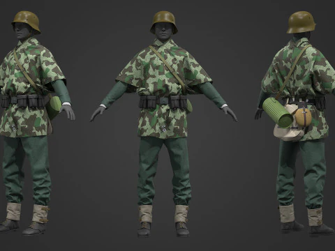 German Army Infantry Splinter 3D Model