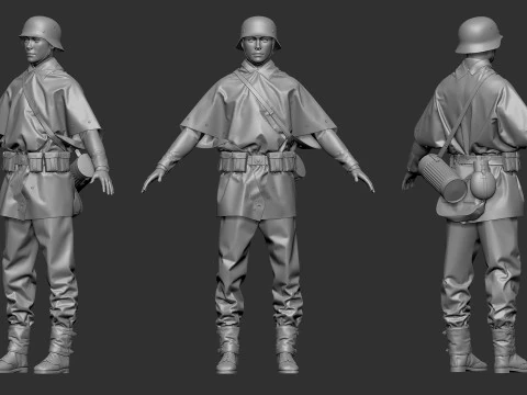 German Army Infantry Splinter 3D Model