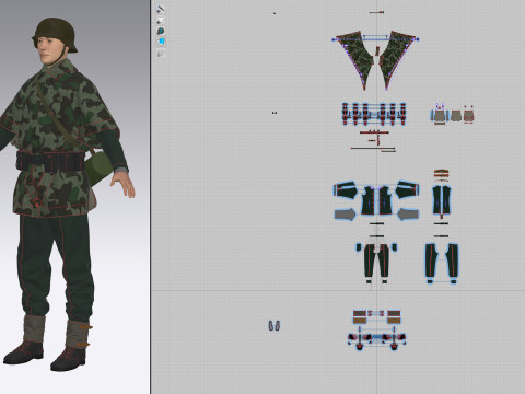 German Army Infantry Splinter Modelo 3D