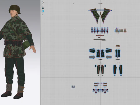 German Army Infantry Splinter 3D Model