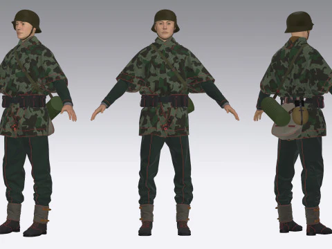 German Army Infantry Splinter 3D Model