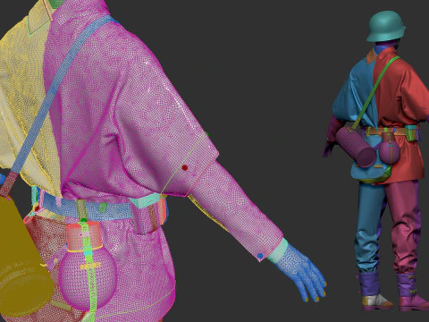 German Army Infantry Splinter 3D Model