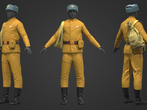 USSR Army Winter Uniform 3D मॉडल