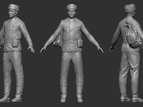 USSR Army Winter Uniform 3D मॉडल