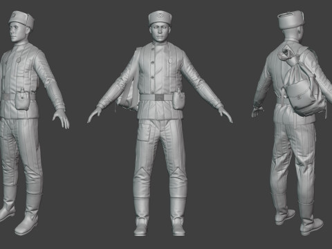 USSR Army Winter Uniform 3D मॉडल