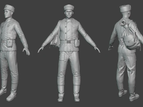 Uniforme invernale dell'esercito dell'URSS Modello 3D
