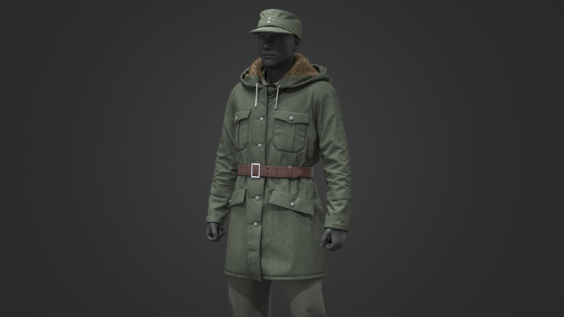 German Army Winter Uniform Model 3D .c4d .max .obj .3ds .fbx .stl .blend 
