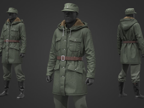German Army Winter Uniform Model 3D