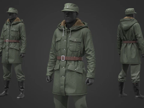 German Army Winter Uniform 3D Model