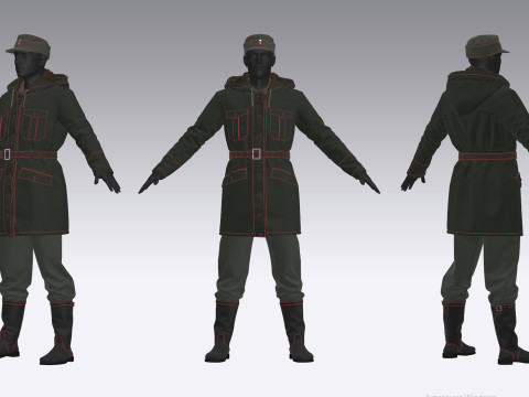 German Army Winter Uniform Model 3D