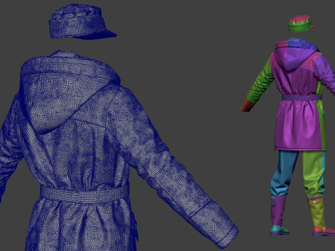 German Army Winter Uniform 3D Model