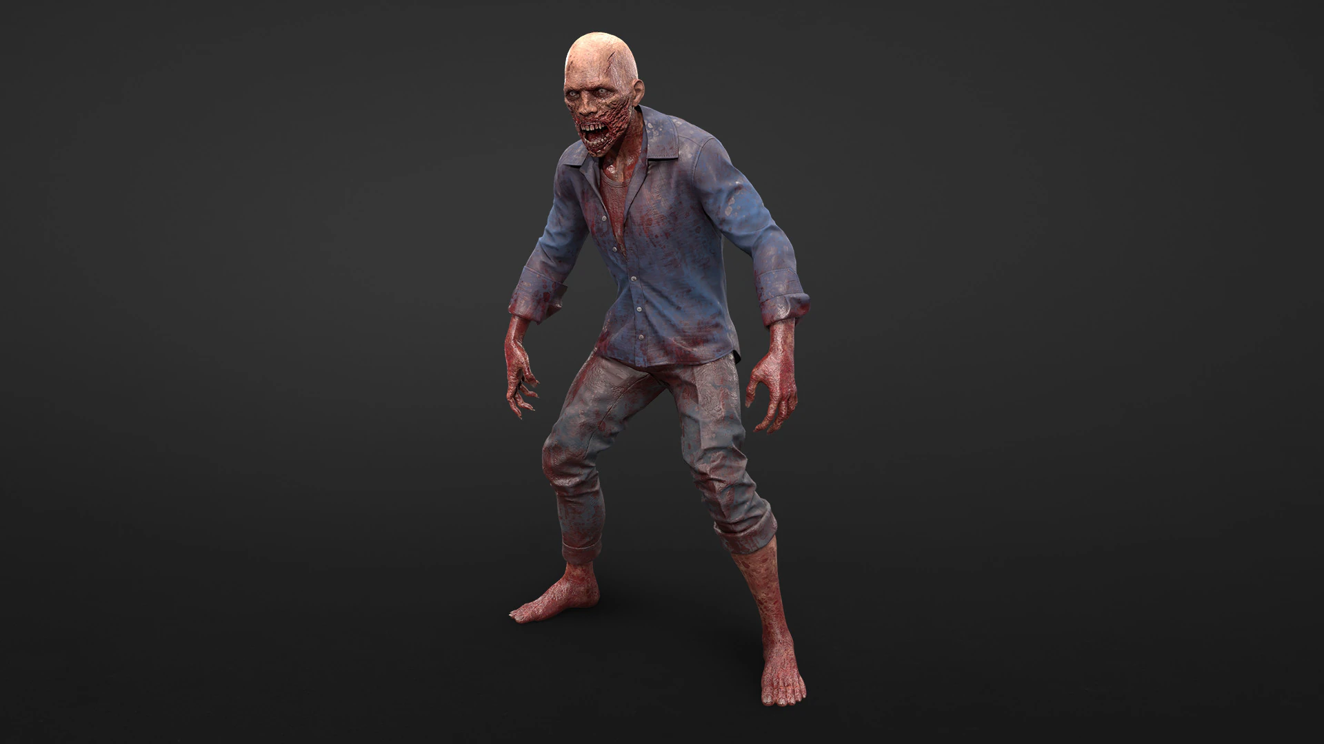 Urban Zombie 3D Model .c4d .max .obj .3ds .fbx .stl .blend 