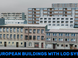 27 European building pack with LOD system 3Dモデル