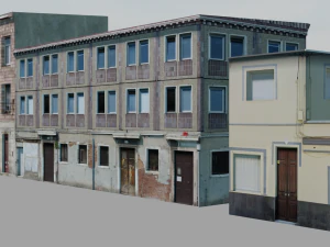 27 European building pack with LOD system 3D Model