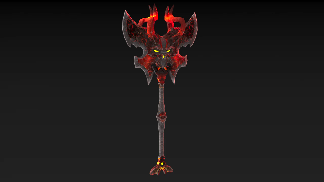 viking axe skull 002 3D Model .c4d .max .obj .3ds .fbx .stl .blend