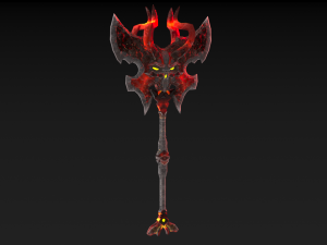 viking axe skull 002 3D Model