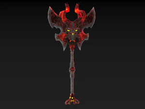 viking axe skull 002 3D Model