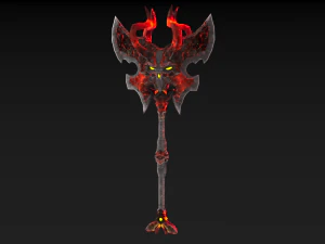 viking axe skull 002 3D Model