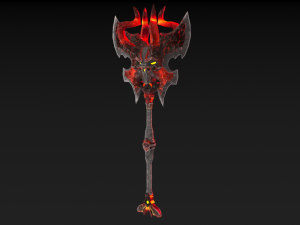 viking axe skull 002 Modèle 3D