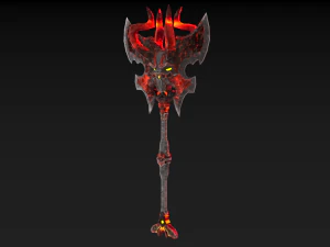 viking axe skull 002 3D Model