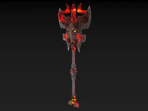 viking axe skull 002 3D Model