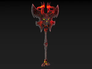 viking axe skull 002 3D Model