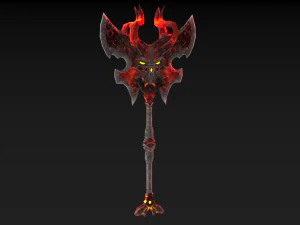 viking axe skull 002 3D Model