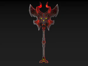viking axe skull 002 3D Model