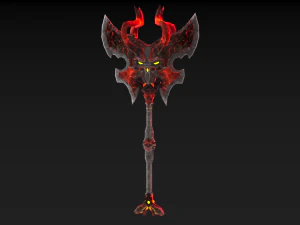 viking axe skull 002 3D Model