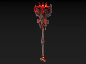 viking axe skull 002 3D Model