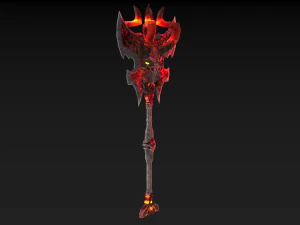 viking axe skull 002 3D Model