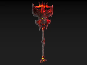 viking axe skull 002 3D Model