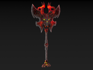viking axe skull 002 Modèle 3D