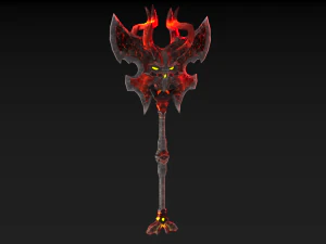 viking axe skull 002 3D Model