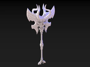 viking axe skull 002 3D Model
