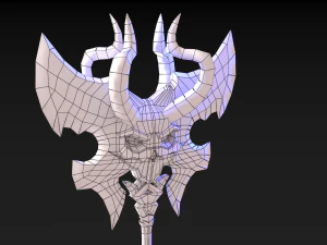 viking axe skull 002 3D Model
