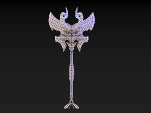 viking axe skull 002 3D Model