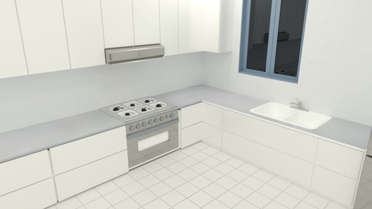 modular-white-kitchen 3D Model .c4d .max .obj .3ds .fbx .stl .blend 