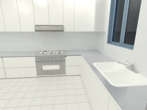 modular-white-kitchen 3D Model